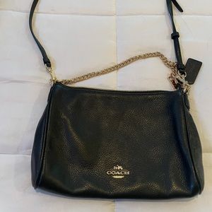 Black Coach Crossbody with Chain Strap